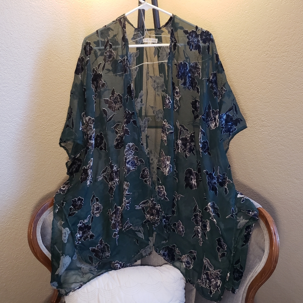 Sheer Floral Shawl